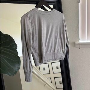 Gray Long Sleeve Crewneck Top